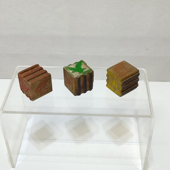 Alphabet Number Wooden Blocks Circa 1950s Play Education Toys Brand Unknown VTG - Picture 4 of 7